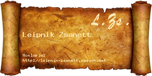Leipnik Zsanett névjegykártya
